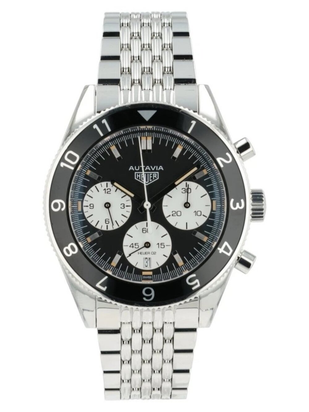 Tag Heuer Autavia Black Dial Stainless Steel 42mm Automatic Mens Watch